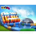 Cartoon Blue Inflatable Water Slide Park / Amazing Inflatab